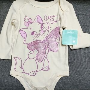 Disney Cream and Pink Marie Bodysuit